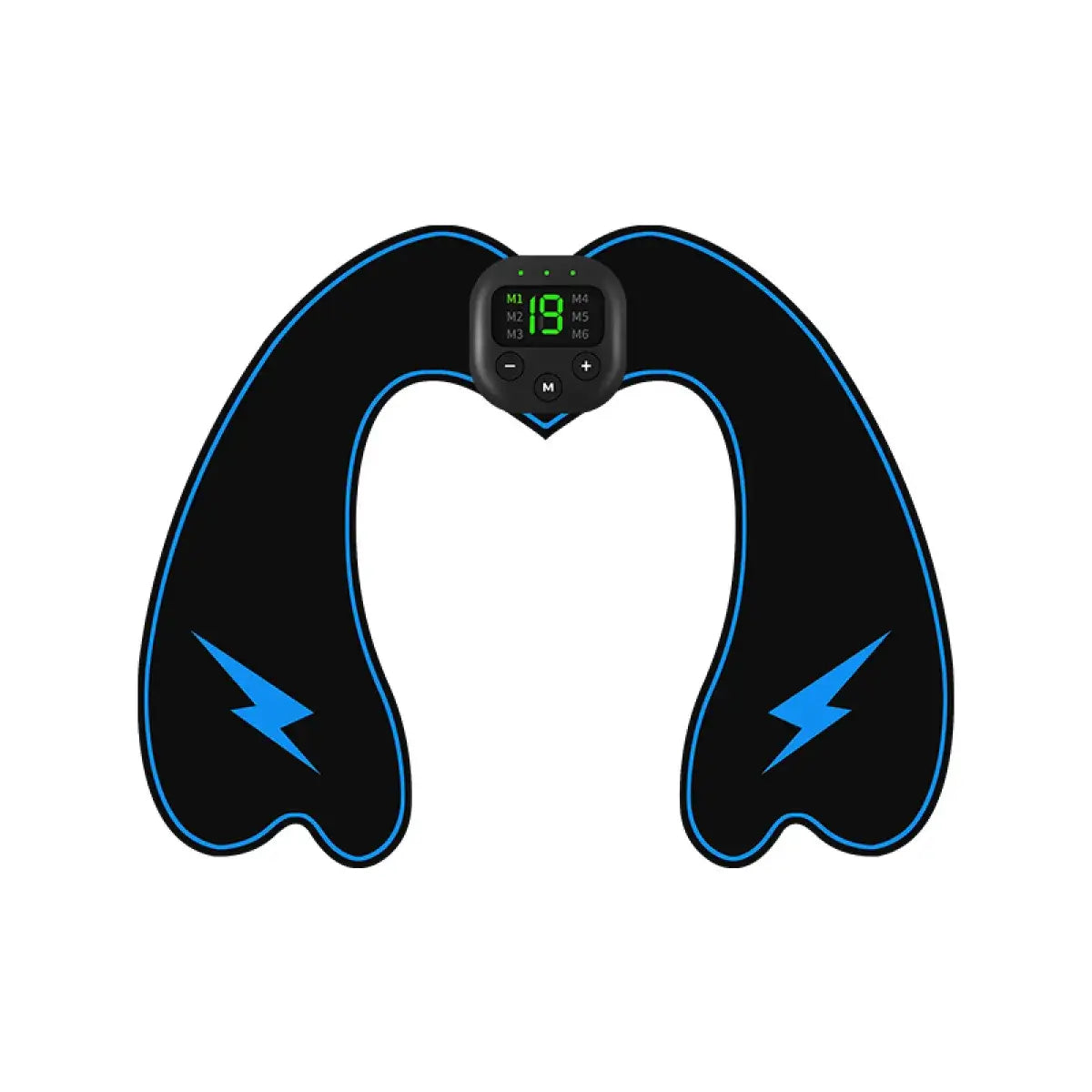 Smart EMS abdominal muscle stimulator for core training and recovery with adjustable settings.